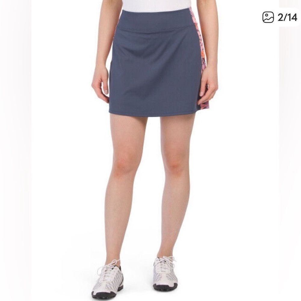 Tommy Bahama Golf Tennis Pickleball Skort Blue Pink Floral Panel